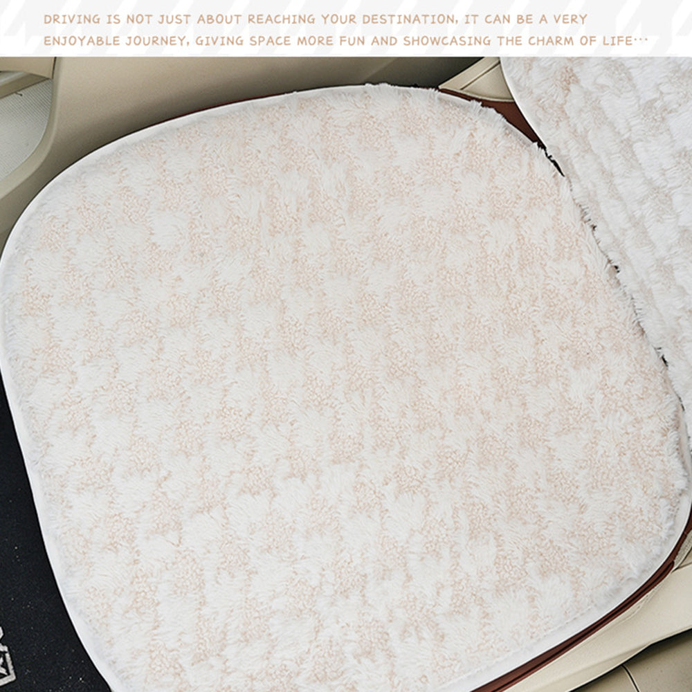 2Pcs Soft Plush Car Front Seat Mat + 2pcs Non-slip Backrest Cushion Cover 2Pcs Soft Plush Car Front Seat Mat + 2pcs Non-slip Backrest Cushion Cover